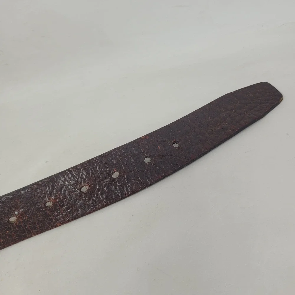 Brown Leather Belt 40 Textured Distressed Rugged Utility Industrial Faded Work